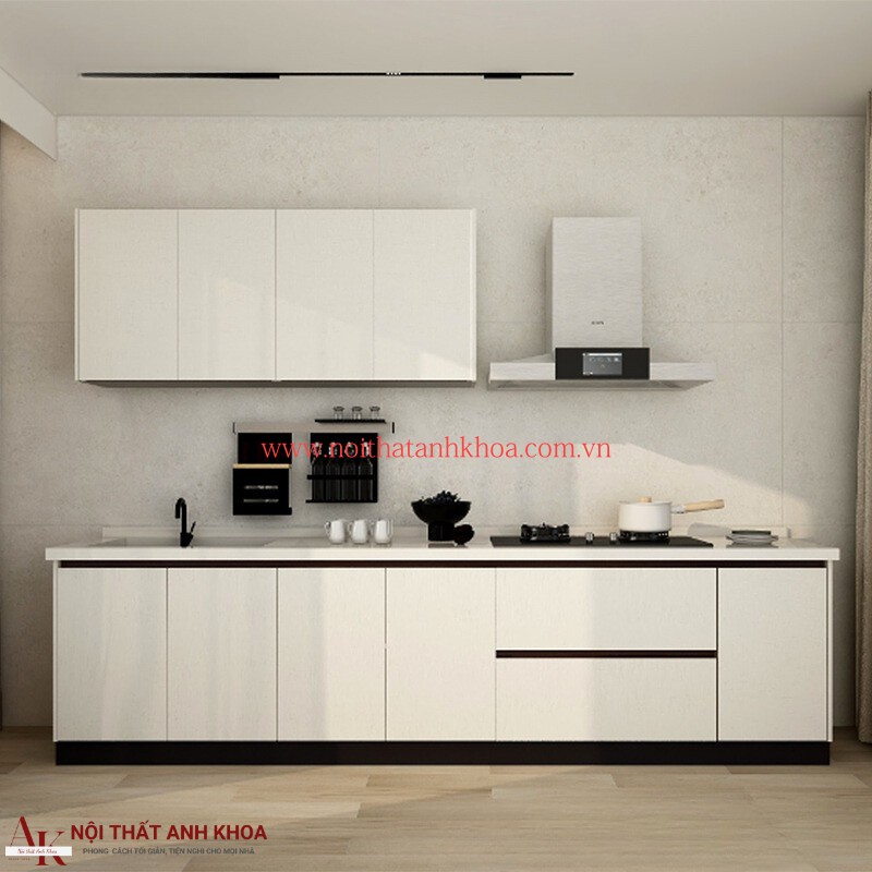 Tủ Bếp Gỗ Công Nghiệp Màu Trắng Kháng Ẩm Tốt Tủ Bếp Gỗ Công Nghiệp Màu Trắng Kháng Ẩm Tốt