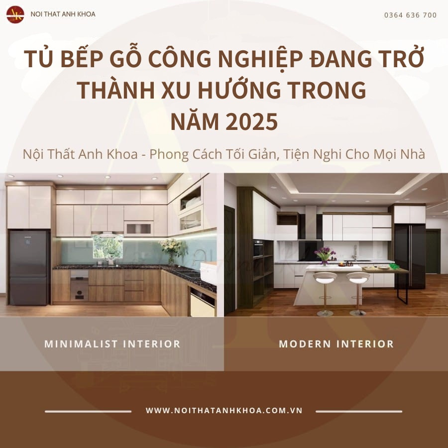 Các mẫu tủ bếp gỗ công nghiệp hot nhất năm 2025 Các mẫu tủ bếp gỗ công nghiệp hot nhất năm 2025