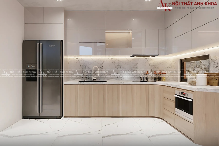 Mẫu tủ bếp chữ L bền đẹp giá tốt tại TP.HCM Mẫu tủ bếp chữ L bền đẹp giá tốt tại TP.HCM