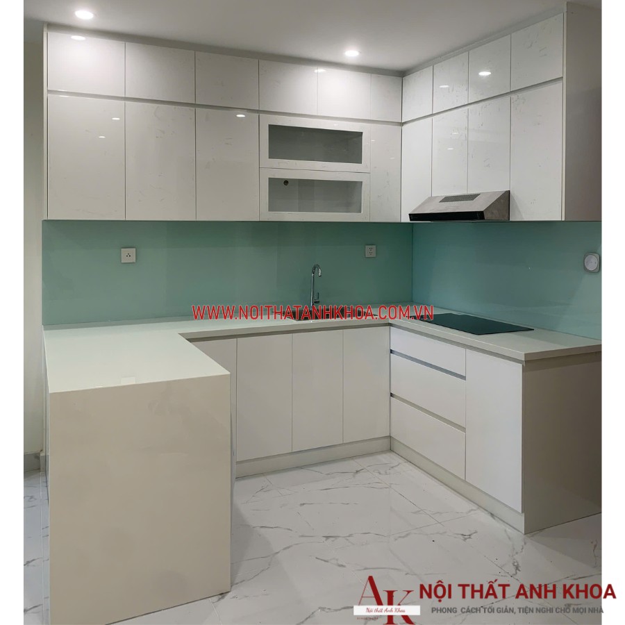 Tủ bếp gỗ công nghiệp cánh acrylic đẹp, hiện đại Tủ bếp gỗ công nghiệp cánh acrylic đẹp, hiện đại