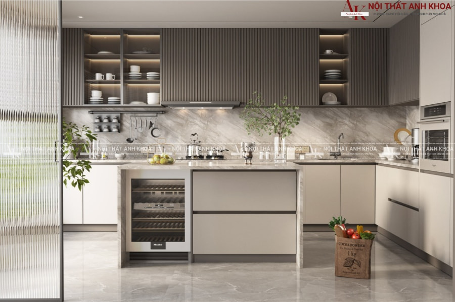 Mẫu tủ bếp thông minh tích hợp đa năng cho căn hộ chung cư Mẫu tủ bếp thông minh tích hợp đa năng cho căn hộ chung cư