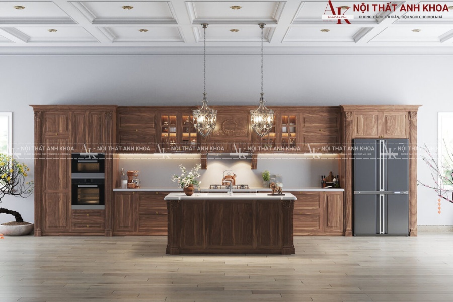 Mẫu tủ bếp gỗ tự nhiên cao cấp - Sự lựa chọn hoàn hảo cho bếp Việt Mẫu tủ bếp gỗ tự nhiên cao cấp - Sự lựa chọn hoàn hảo cho bếp Việt
