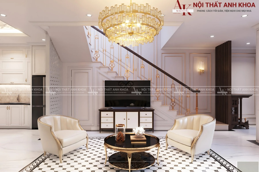 Mẫu tủ âm cầu thang - Thiết kế theo xu hướng tân cổ điển Mẫu tủ âm cầu thang - Thiết kế theo xu hướng tân cổ điển