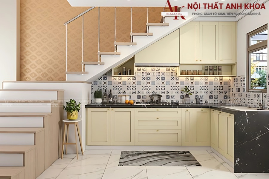 Tủ bếp gầm cầu thang - Thiết kế đẹp mắt Tủ bếp gầm cầu thang - Thiết kế đẹp mắt