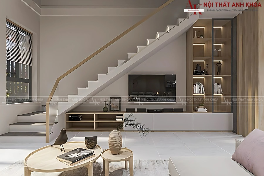 Thiết kế tủ cầu thang gỗ MDF dành cho mọi kiểu nhà Thiết kế tủ cầu thang gỗ MDF dành cho mọi kiểu nhà