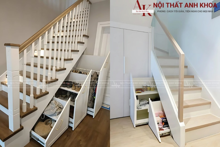 Tủ giày gầm cầu thang - Tiện ích cho ngôi nhà Tủ giày gầm cầu thang - Tiện ích cho ngôi nhà