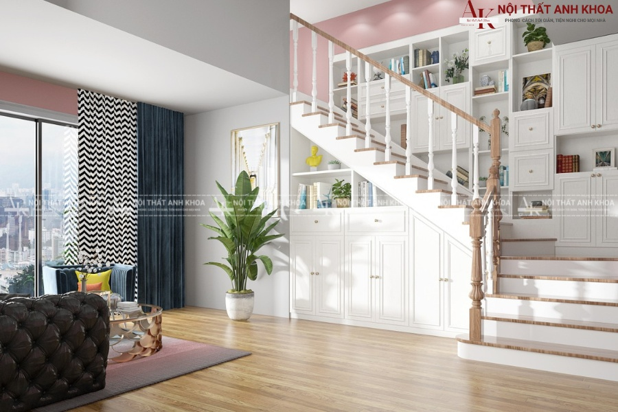 Tủ cầu thang gỗ công nghiệp - Đa dạng phong cách, hiện đại Tủ cầu thang gỗ công nghiệp - Đa dạng phong cách, hiện đại