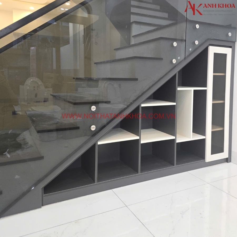 Tủ cầu thang gỗ công nghiệp thiết kế đẹp sang trọng Tủ cầu thang gỗ công nghiệp thiết kế đẹp sang trọng