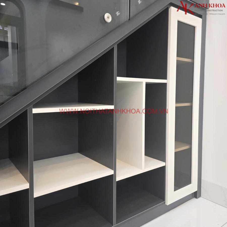 Tủ cầu thang gỗ công nghiệp thiết kế đẹp sang trọng Tủ cầu thang gỗ công nghiệp thiết kế đẹp sang trọng