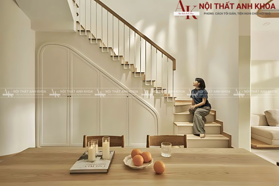 Tủ cầu thang gỗ HDF Tủ cầu thang gỗ HDF