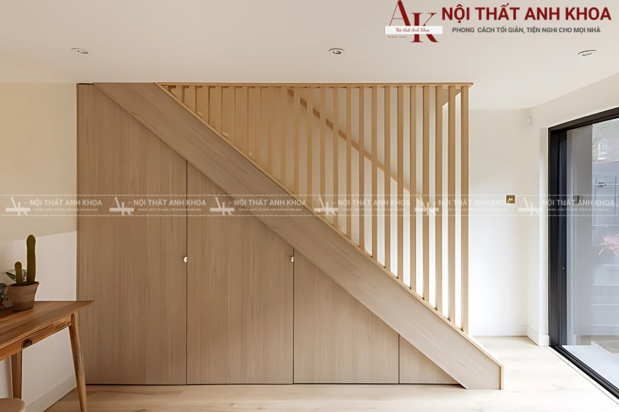 Tủ cầu thang kết hợp vách ngăn - Phân chia không gian tinh tế Tủ cầu thang kết hợp vách ngăn - Phân chia không gian tinh tế