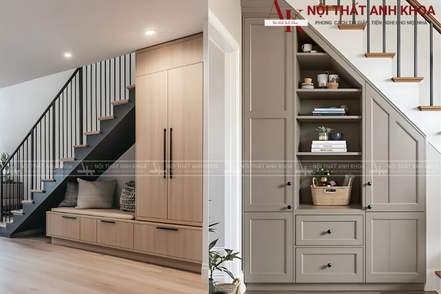 Mẫu tủ gầm cầu thang - Phù hợp với nhà chung cư Mẫu tủ gầm cầu thang - Phù hợp với nhà chung cư
