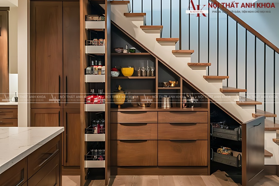 Tủ cầu thang gỗ - Vừa lưu trữ, vừa trang trí Tủ cầu thang gỗ - Vừa lưu trữ, vừa trang trí
