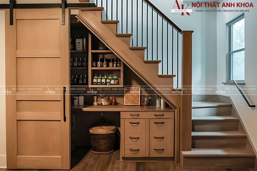 Gợi ý mẫu tủ cầu thang gỗ cho nhà phố hiện đại Gợi ý mẫu tủ cầu thang gỗ cho nhà phố hiện đại