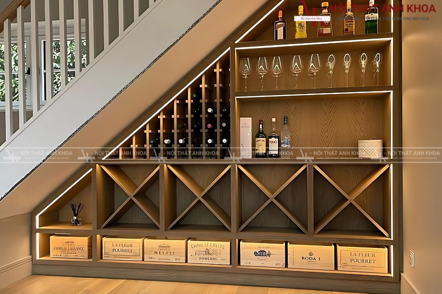 Tủ rượu gầm cầu thang - Tinh tế từng chi tiết Tủ rượu gầm cầu thang - Tinh tế từng chi tiết