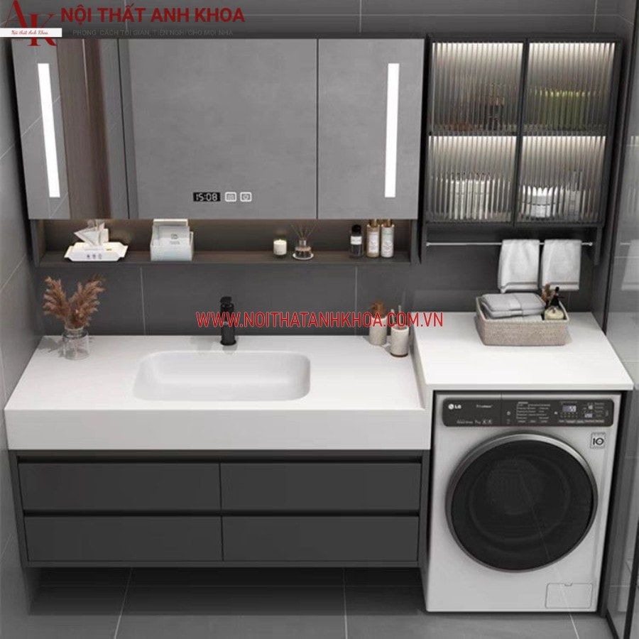 Tủ chậu để máy giặt và Lavabo đẹp hiện đại phong cách Tủ chậu để máy giặt và Lavabo đẹp hiện đại phong cách