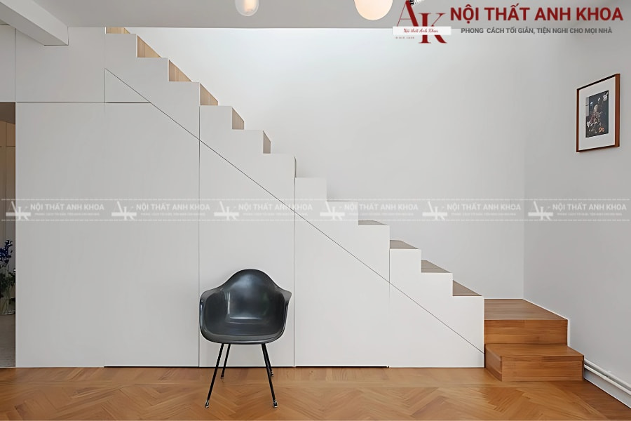 Tủ che cầu thang âm tường tối giản - Vẻ đẹp của sự tinh gọn Tủ che cầu thang âm tường tối giản - Vẻ đẹp của sự tinh gọn