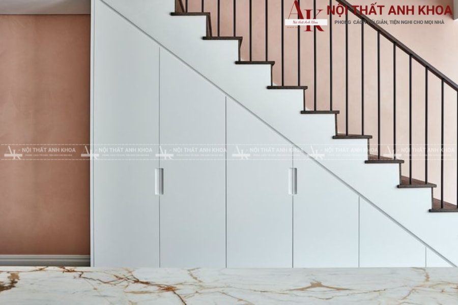 Tủ che cầu thang kết hợp góc giặt ủi - Tối ưu hóa công năng Tủ che cầu thang kết hợp góc giặt ủi - Tối ưu hóa công năng