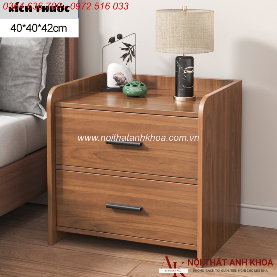 Tủ đầu giường 2 ngăn màu nâu vân gỗ đẹp Tủ đầu giường 2 ngăn màu nâu vân gỗ đẹp