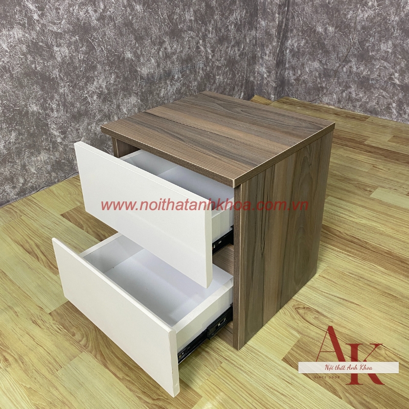 Tủ Đầu Giường Gỗ Công Nghiệp Mdf Màu Vân Gỗ Phối Trắng Đẹp Tủ Đầu Giường Gỗ Công Nghiệp Mdf Màu Vân Gỗ Phối Trắng Đẹp