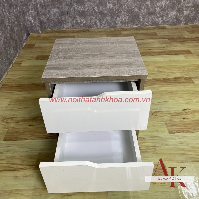 Tủ Đầu Giường Gỗ Công Nghiệp Mdf Màu Xám Vân Gỗ Phối Trắng Hiện Đại Tủ Đầu Giường Gỗ Công Nghiệp Mdf Màu Xám Vân Gỗ Phối Trắng Hiện Đại