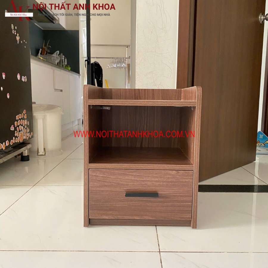Tủ đầu giường giá rẻ gỗ MDF màu vân gỗ Tủ đầu giường giá rẻ gỗ MDF màu vân gỗ