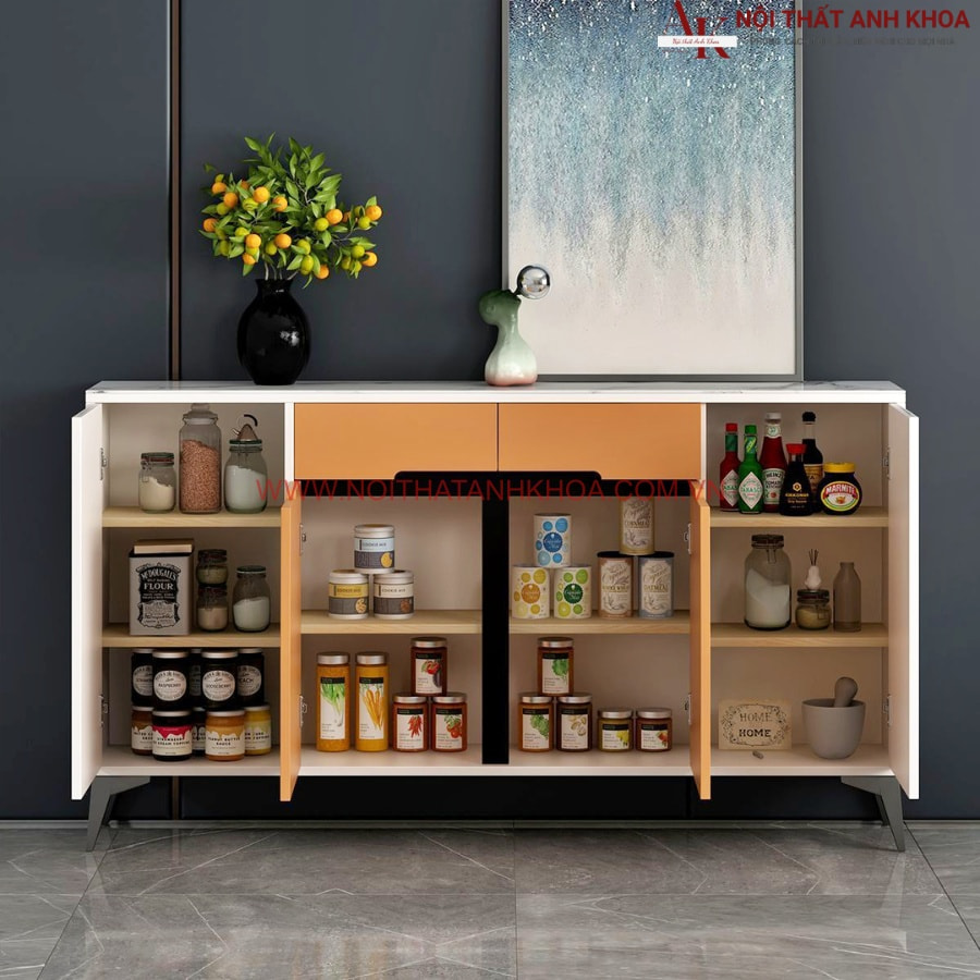 Ngăn tủ để đồ khô cạnh bếp gỗ MDF cao cấp, hiện đại, sang trọng Ngăn tủ để đồ khô cạnh bếp gỗ MDF cao cấp, hiện đại, sang trọng