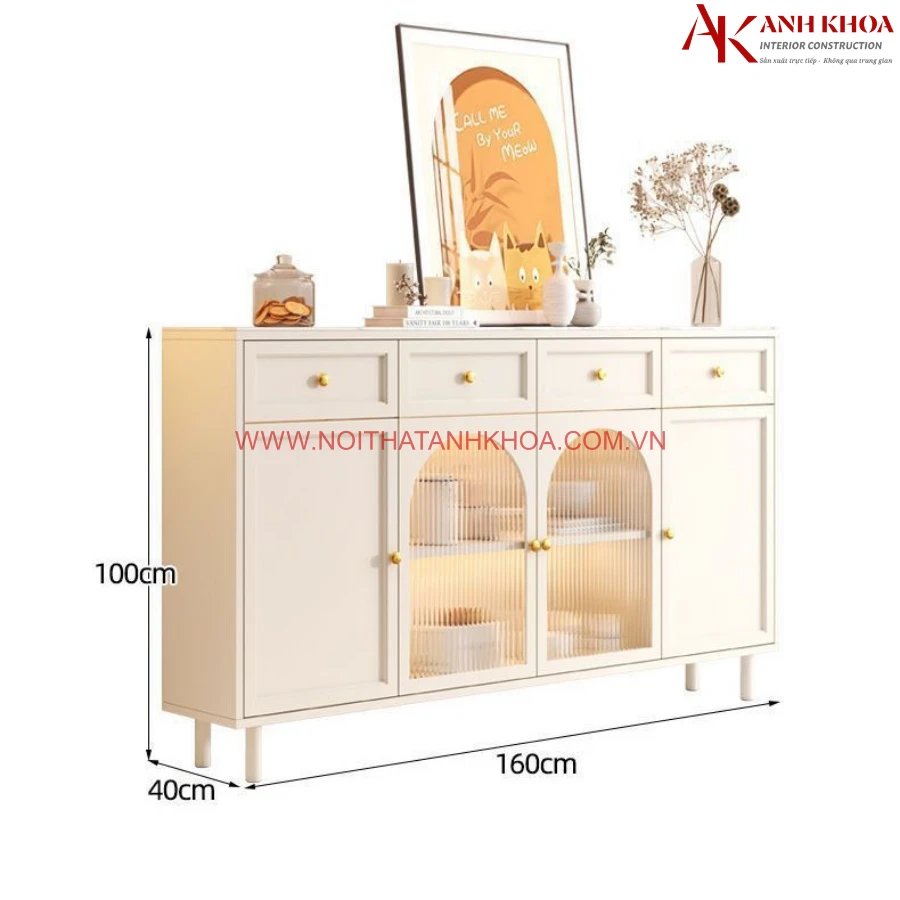 Kích thước tủ để đồ nhà bếp màu trắng cánh kính gỗ MDF đẹp Kích thước tủ để đồ nhà bếp màu trắng cánh kính gỗ MDF đẹp