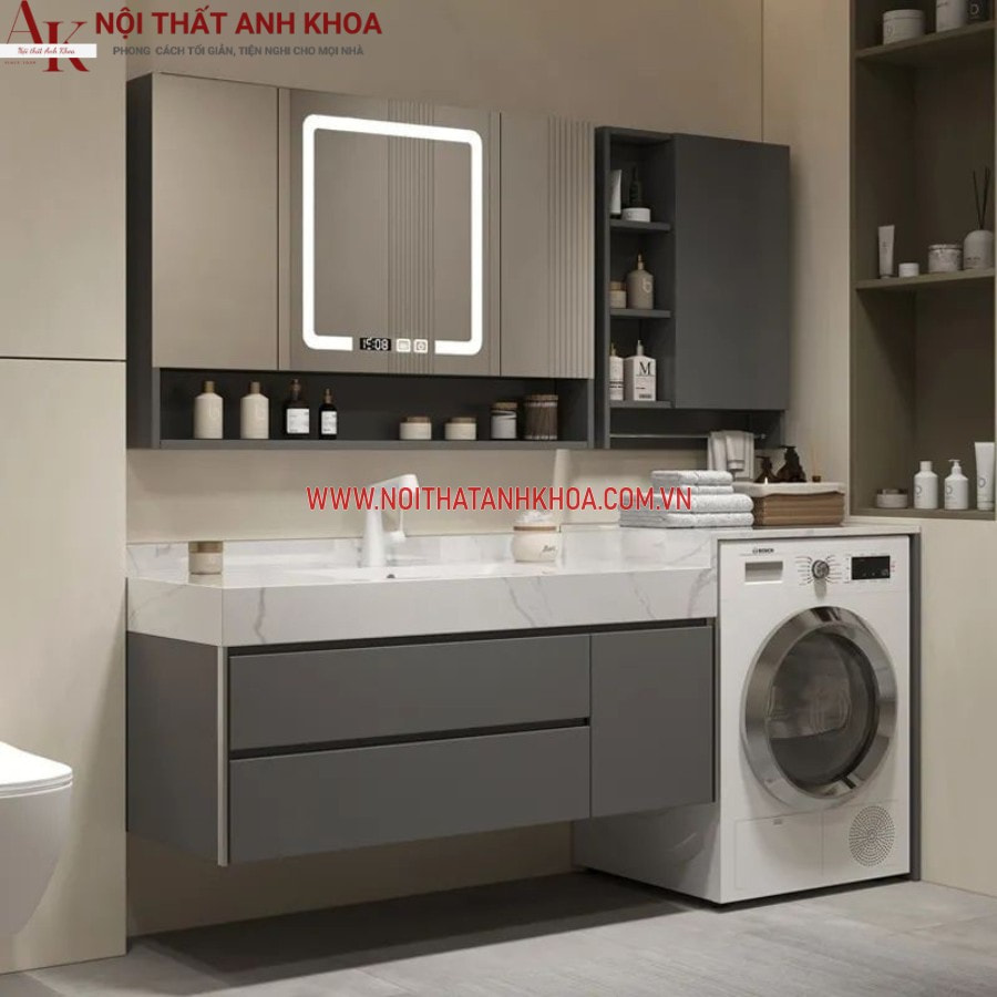 Tủ để máy giặt kết hợp tủ Lavabo đẹp hiện đại, đẳng cấp Tủ để máy giặt kết hợp tủ Lavabo đẹp hiện đại, đẳng cấp