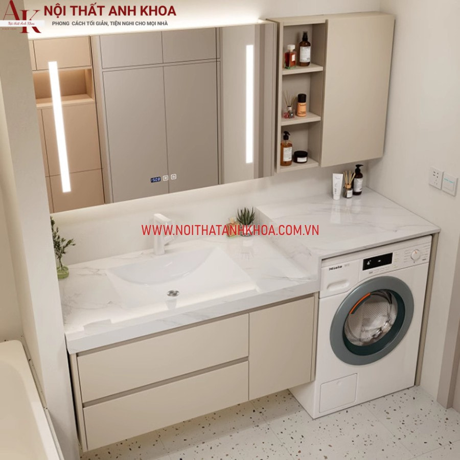 Tủ để máy giặt kết hợp tủ Lavabo đẹp hiện đại, đẳng cấp Tủ để máy giặt kết hợp tủ Lavabo đẹp hiện đại, đẳng cấp