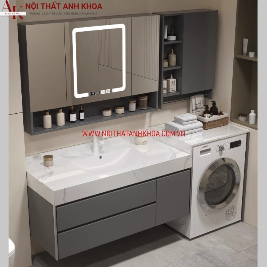 Tủ để máy giặt kết hợp tủ Lavabo đẹp hiện đại, đẳng cấp Tủ để máy giặt kết hợp tủ Lavabo đẹp hiện đại, đẳng cấp