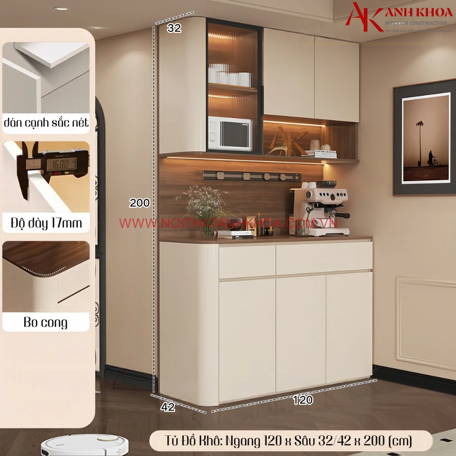Tủ đồ khô gỗ công nghiệp hiện đại sang trọng Tủ đồ khô gỗ công nghiệp hiện đại sang trọng