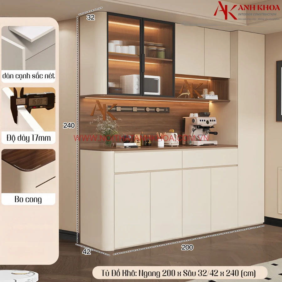 Tủ đồ khô gỗ công nghiệp hiện đại sang trọng Tủ đồ khô gỗ công nghiệp hiện đại sang trọng