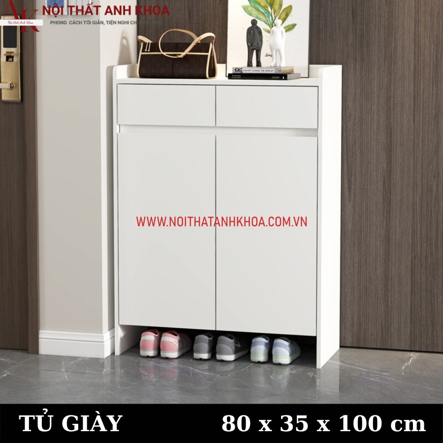 Tủ đựng giày có ghế ngồi được làm từ gỗ công nghiệp MDF