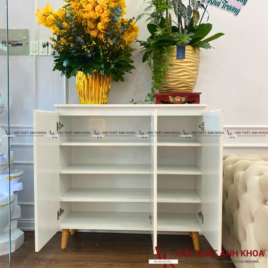 Tủ giày dép gỗ công nghiệp màu trắng Tủ giày dép gỗ công nghiệp màu trắng