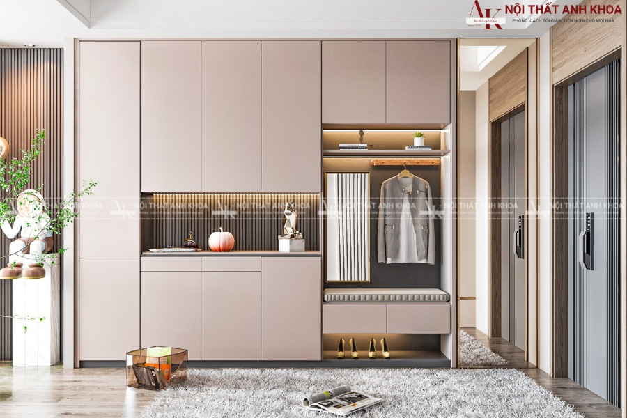 Tủ giày kết hợp kệ trang trí Tủ giày kết hợp kệ trang trí