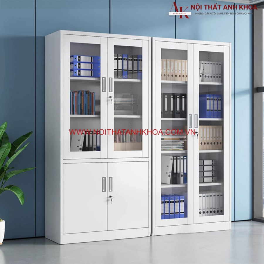 Tủ đựng hồ sơ gỗ công nghiệp màu trắng hiện đại