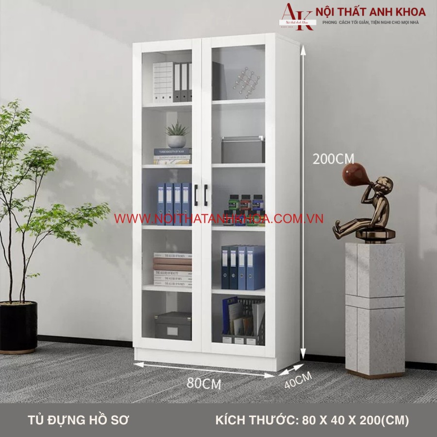 Tủ đựng tài liệu bằng gỗ công nghiệp cánh kính sang trọng, tiện ích Tủ đựng tài liệu bằng gỗ công nghiệp cánh kính sang trọng, tiện ích