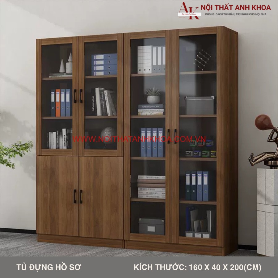 Tủ đựng tài liệu gỗ công nghiệp kết hợp cánh kính đẹp tiện lợi Tủ đựng tài liệu gỗ công nghiệp kết hợp cánh kính đẹp tiện lợi