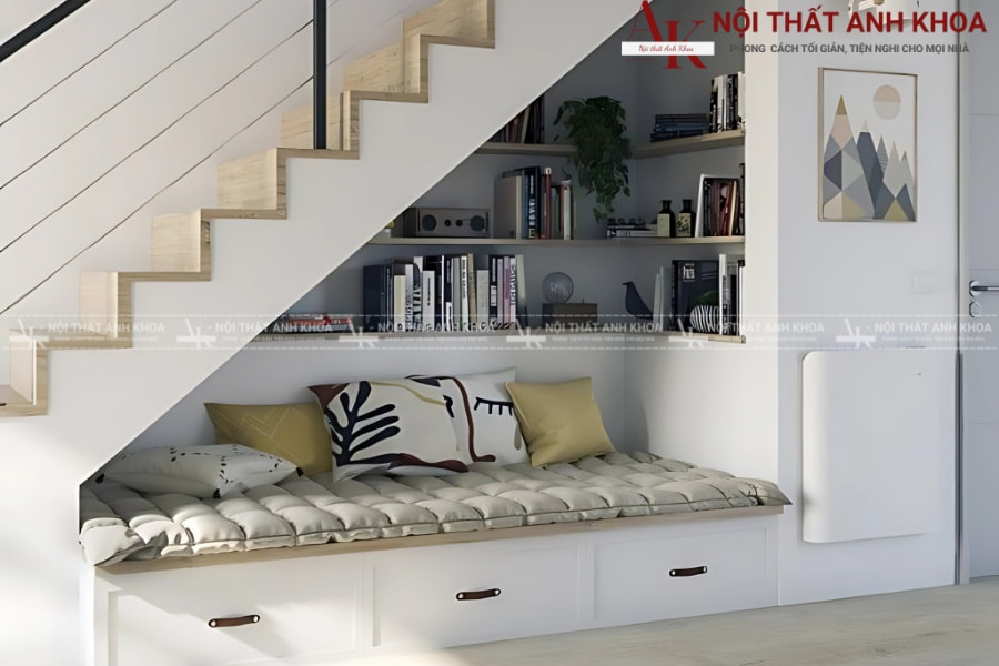 Tủ gầm cầu thang MDF Tủ gầm cầu thang MDF