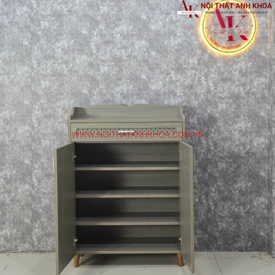 Các ngăn của tủ giày 2 cánh gỗ công nghiệp mẫu mã đẹp Các ngăn của tủ giày 2 cánh gỗ công nghiệp mẫu mã đẹp