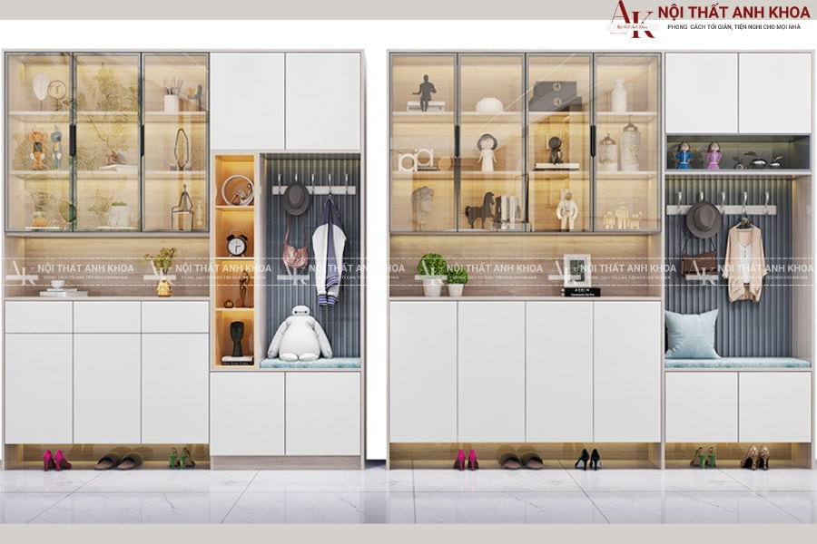 Tủ giày cánh kính thiết kế âm tường Tủ giày cánh kính thiết kế âm tường
