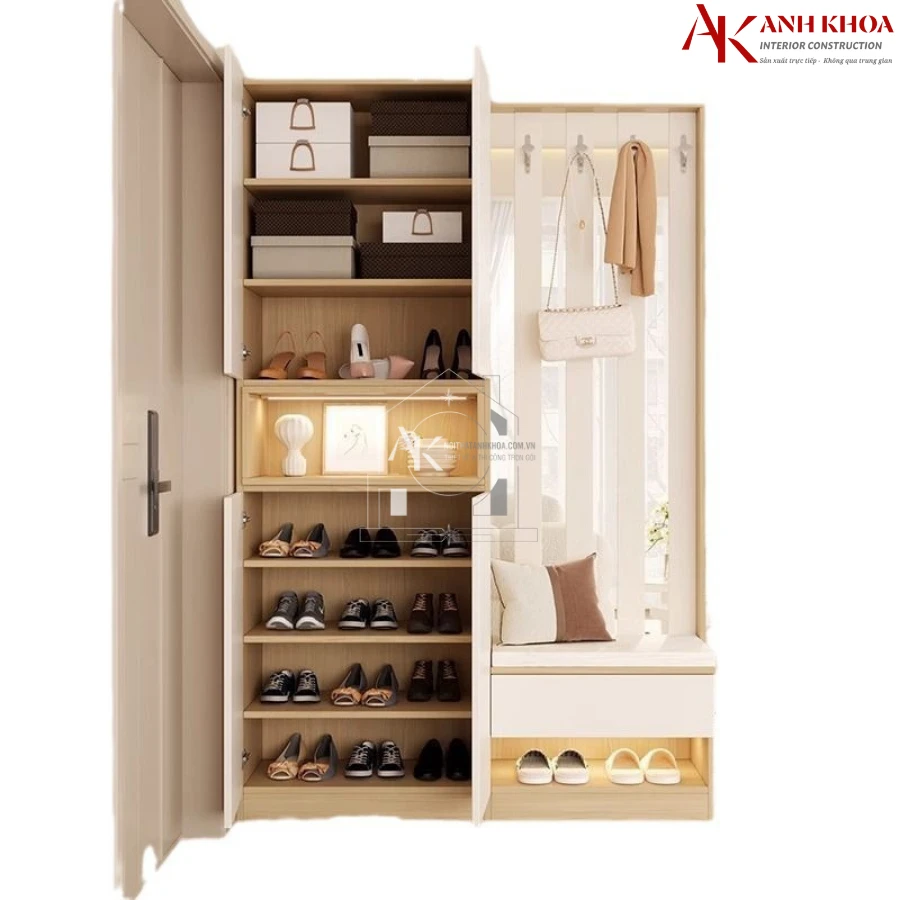 Tủ Giày Cao Kịch Trần Kết Hợp Hệ Treo Đồ Thông Minh Tủ Giày Cao Kịch Trần Kết Hợp Hệ Treo Đồ Thông Minh
