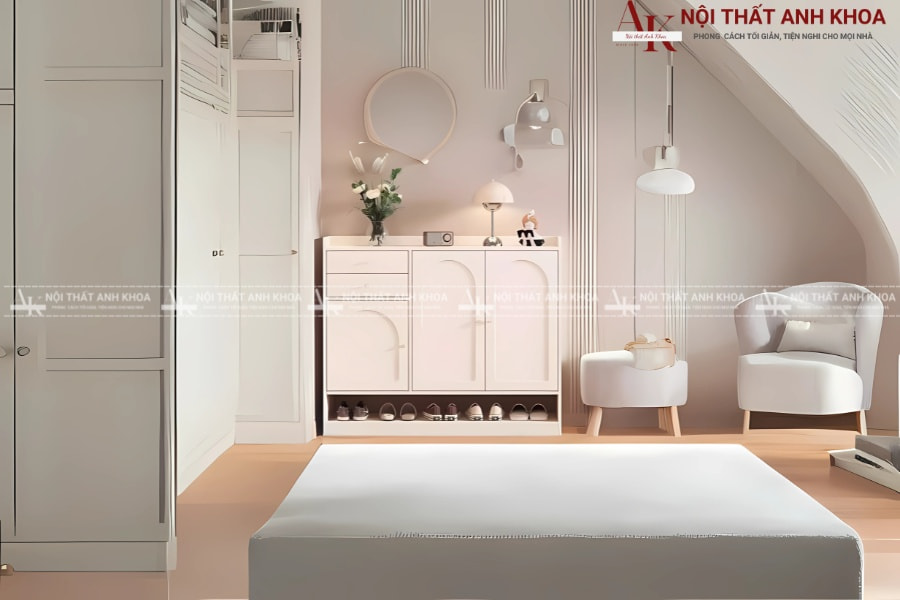Tủ giày gỗ MDF màu trắng, thanh lịch - Ưa chuộng nhất 2025  Tủ giày gỗ MDF màu trắng, thanh lịch - Ưa chuộng nhất 2025