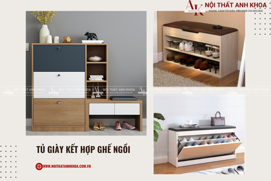 Tủ giày kết hợp ghế ngồi gỗ MDF - Tôn vinh không gian sống Tủ giày kết hợp ghế ngồi gỗ MDF - Tôn vinh không gian sống