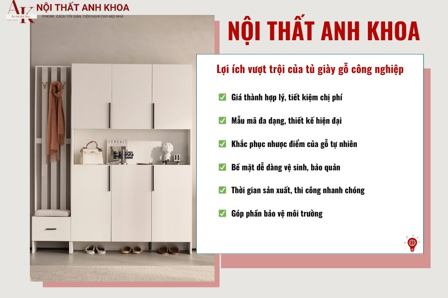 Lợi ích vượt trội của tủ giày gỗ công nghiệp Lợi ích vượt trội của tủ giày gỗ công nghiệp