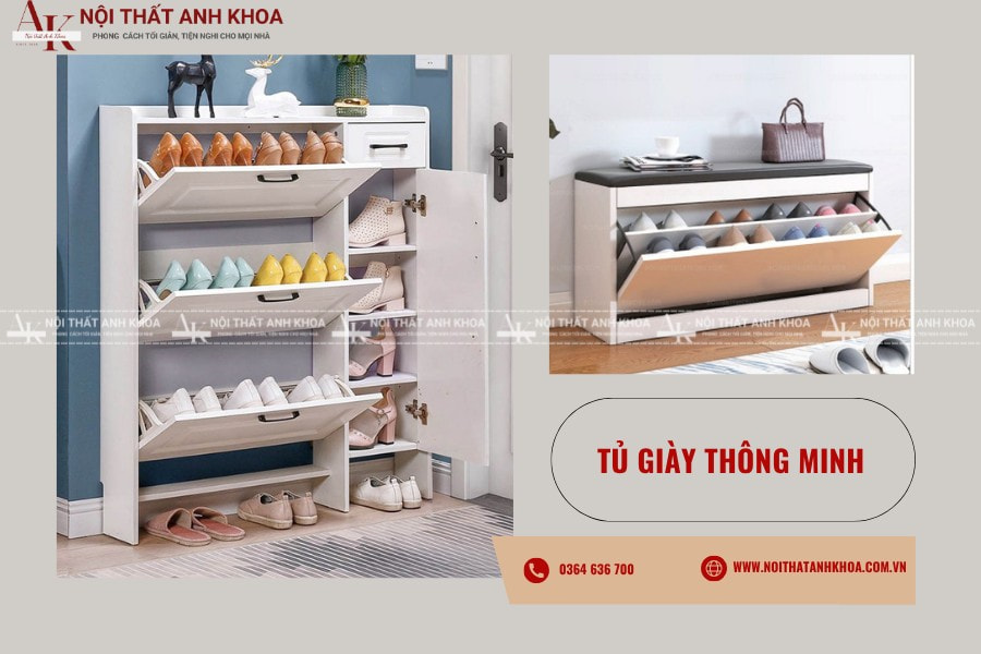Tủ giày thông minh gỗ công nghiệp Tủ giày thông minh gỗ công nghiệp