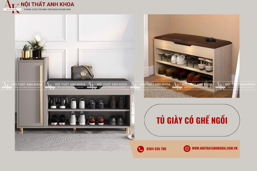 Tủ giày có ghế ngồi Tủ giày có ghế ngồi