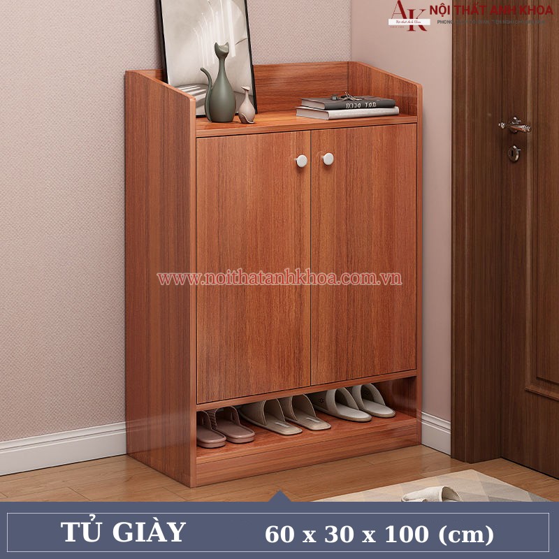 Tủ giày gỗ công nghiệp màu vân gỗ đẹp, giá rẻ (60 x 30 x 100cm) Tủ giày gỗ công nghiệp màu vân gỗ đẹp, giá rẻ (60 x 30 x 100cm)