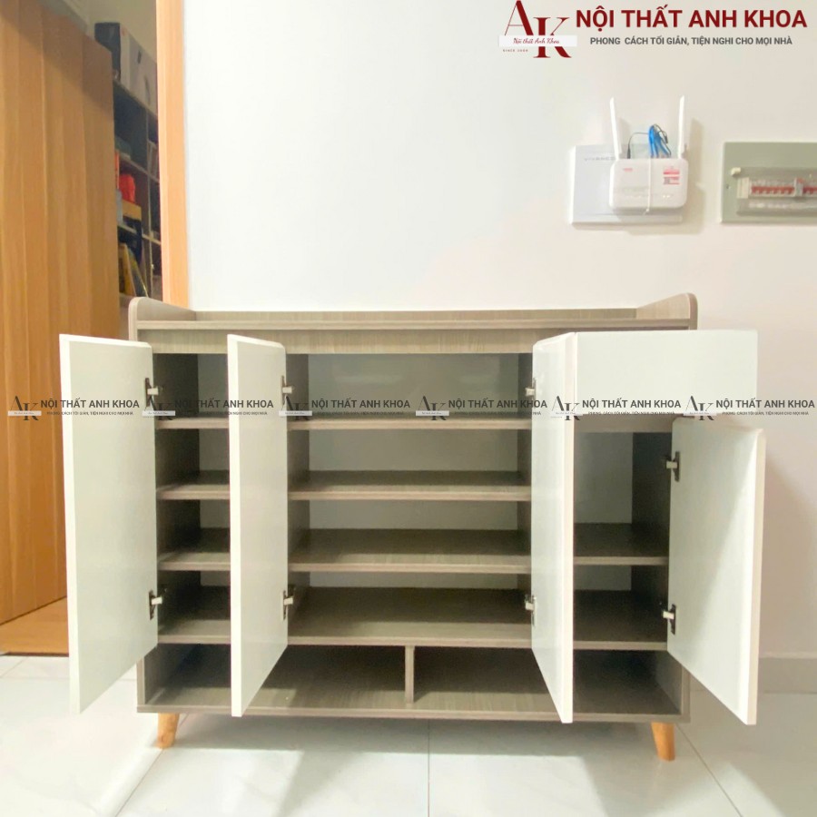 Ảnh thực tế bên trong tủ giày gỗ công nghiệp Ảnh thực tế bên trong tủ giày gỗ công nghiệp